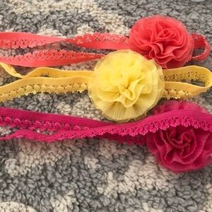 Floral baby headbands in summer colors